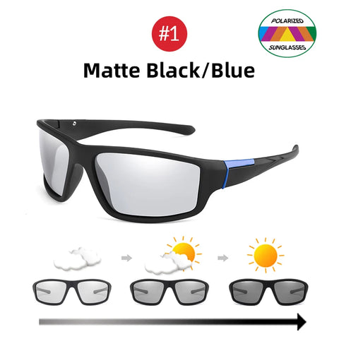 Men Photochromic Sunglasses Cycling Matte Black Sports Goggles Women Color Changing Polarized Bicycle Riding 2026 Sun Glasses