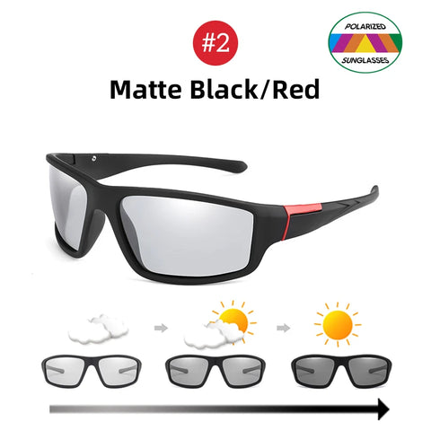 Men Photochromic Sunglasses Cycling Matte Black Sports Goggles Women Color Changing Polarized Bicycle Riding 2026 Sun Glasses