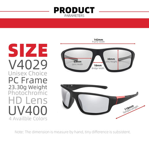 Men Photochromic Sunglasses Cycling Matte Black Sports Goggles Women Color Changing Polarized Bicycle Riding 2026 Sun Glasses