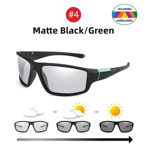Men Photochromic Sunglasses Cycling Matte Black Sports Goggles Women Color Changing Polarized Bicycle Riding 2026 Sun Glasses