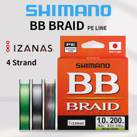 2025 SHIMANO 4 Strands Fishing Line BB BRAID 150M/200/300 X4 PE Braid Fishing Lines made in Japan high strength and Soft