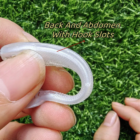 MUKUN 10pcs 60mm 2g Soft Lures Baits Fishing Lure Leurre Shad Double Color Silicone Bait T Tail