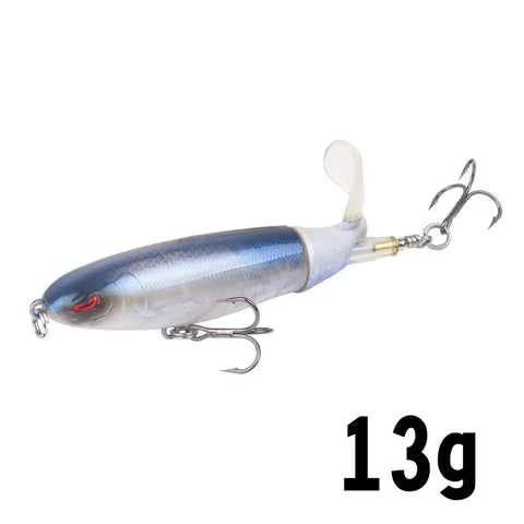 1 Pcs 10cm/14cm Topwater Popper Fishing Lure Whopper Artificial Bait Hard Soft Rotating Tail Fishing Tackle Fishing Bait