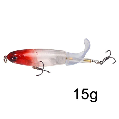 1 Pcs 10cm/14cm Topwater Popper Fishing Lure Whopper Artificial Bait Hard Soft Rotating Tail Fishing Tackle Fishing Bait