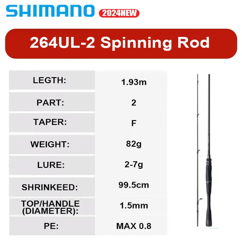 SHIMANO POISON ADRENA 2024 New 2 Section Supercast Spinning Casting Rod R/RF/F/FF Max Lure 56g X Ring SPIRAL X CORE HI-POWER X