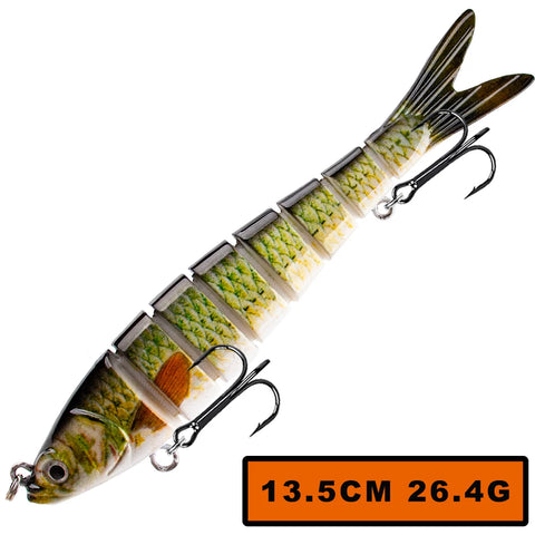 Magnisher 8-Segment Realistic Hard Fishing Lure 13.5cm/10cm Jointed Swimbait Lifelike Action Slow Sink Bait Fresh/Salt Water