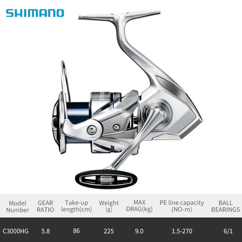 Original 2023 SHIMANO STRADIC Spinning Fishing Reel 1000HG/2500/C3000HG/4000XG/5000XG Spool SeaWater Fishing Reel