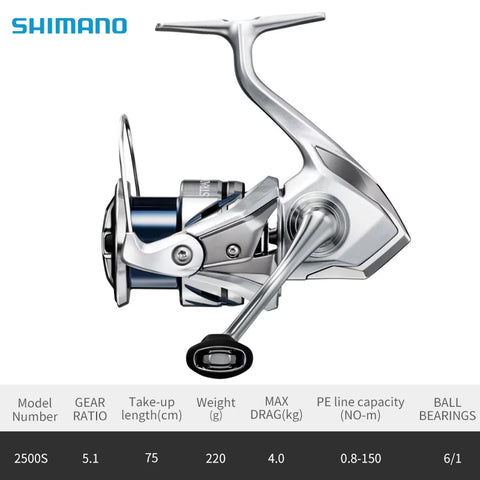 Original 2023 SHIMANO STRADIC Spinning Fishing Reel 1000HG/2500/C3000HG/4000XG/5000XG Spool SeaWater Fishing Reel