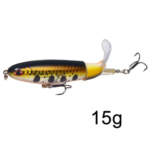 1 Pcs 10cm/14cm Topwater Popper Fishing Lure Whopper Artificial Bait Hard Soft Rotating Tail Fishing Tackle Fishing Bait