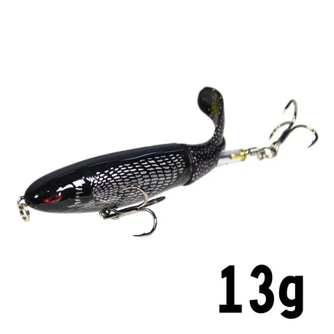 1 Pcs 10cm/14cm Topwater Popper Fishing Lure Whopper Artificial Bait Hard Soft Rotating Tail Fishing Tackle Fishing Bait