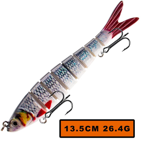 Magnisher 8-Segment Realistic Hard Fishing Lure 13.5cm/10cm Jointed Swimbait Lifelike Action Slow Sink Bait Fresh/Salt Water