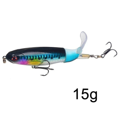 1 Pcs 10cm/14cm Topwater Popper Fishing Lure Whopper Artificial Bait Hard Soft Rotating Tail Fishing Tackle Fishing Bait
