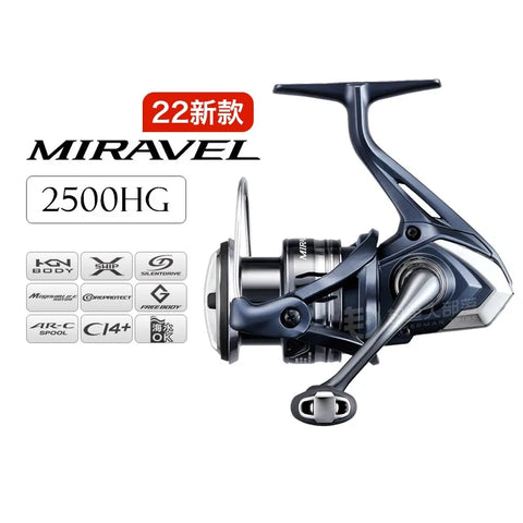 SHIMANO 2022 NEW MIRAVEL 2500 2500S C3000 4000 Spinning Fishing Reel AR-C Spool G-Free HAGANE Body CI4+ Saltwater Fishing Tackle