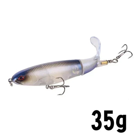 1 Pcs 10cm/14cm Topwater Popper Fishing Lure Whopper Artificial Bait Hard Soft Rotating Tail Fishing Tackle Fishing Bait