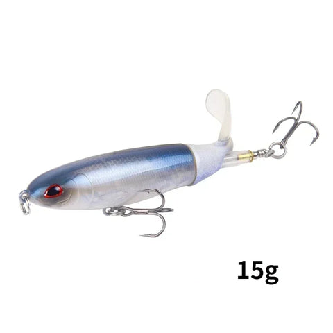 1 Pcs 10cm/14cm Topwater Popper Fishing Lure Whopper Artificial Bait Hard Soft Rotating Tail Fishing Tackle Fishing Bait