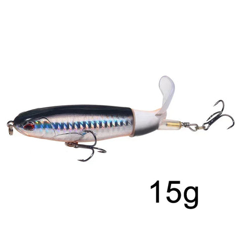 1 Pcs 10cm/14cm Topwater Popper Fishing Lure Whopper Artificial Bait Hard Soft Rotating Tail Fishing Tackle Fishing Bait
