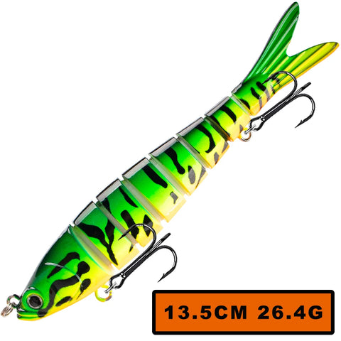 Magnisher 8-Segment Realistic Hard Fishing Lure 13.5cm/10cm Jointed Swimbait Lifelike Action Slow Sink Bait Fresh/Salt Water