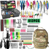 411pcs Fishing Lure Kit For Trout/Pike/Bass Multi-Lure Fishing Set Layered Tackle Pro Gear Tackle Box for Trout/Mackerel/Bass
