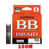 2025 SHIMANO 4 Strands Fishing Line BB BRAID 150M/200/300 X4 PE Braid Fishing Lines made in Japan high strength and Soft