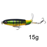 1 Pcs 10cm/14cm Topwater Popper Fishing Lure Whopper Artificial Bait Hard Soft Rotating Tail Fishing Tackle Fishing Bait