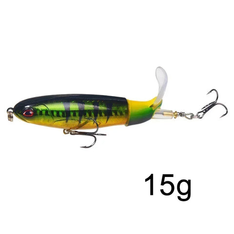 1 Pcs 10cm/14cm Topwater Popper Fishing Lure Whopper Artificial Bait Hard Soft Rotating Tail Fishing Tackle Fishing Bait