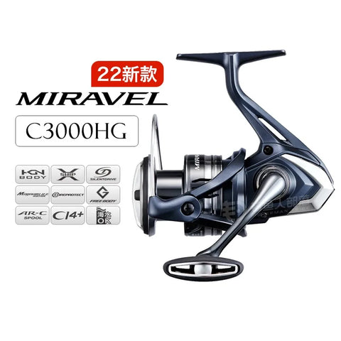 SHIMANO 2022 NEW MIRAVEL 2500 2500S C3000 4000 Spinning Fishing Reel AR-C Spool G-Free HAGANE Body CI4+ Saltwater Fishing Tackle