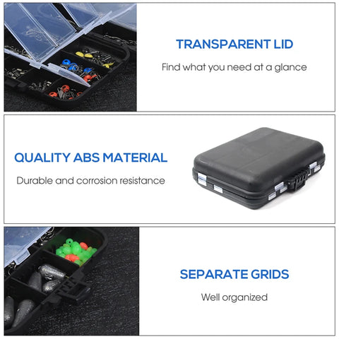 263pcs Outdoor Fishing Accessories Set With Tackle Box Including Plier Jig Hooks Sinker Weight Swivels Snaps Sinker Slides Kit