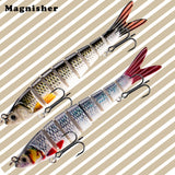 Magnisher 8-Segment Realistic Hard Fishing Lure 13.5cm/10cm Jointed Swimbait Lifelike Action Slow Sink Bait Fresh/Salt Water