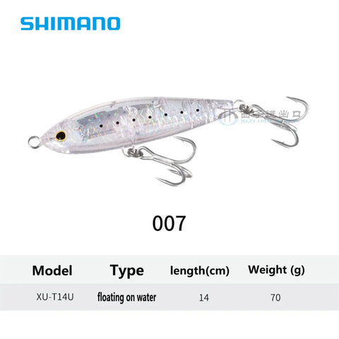 Original SHIMANO XU-T14U Ocea Head Dip 140F Flash Boost - Saltwater Tuna Fishing Lure, 70g Floating Stickbait