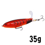 1 Pcs 10cm/14cm Topwater Popper Fishing Lure Whopper Artificial Bait Hard Soft Rotating Tail Fishing Tackle Fishing Bait