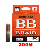 2025 SHIMANO 4 Strands Fishing Line BB BRAID 150M/200/300 X4 PE Braid Fishing Lines made in Japan high strength and Soft