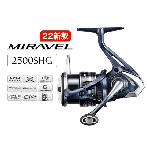 SHIMANO 2022 NEW MIRAVEL 2500 2500S C3000 4000 Spinning Fishing Reel AR-C Spool G-Free HAGANE Body CI4+ Saltwater Fishing Tackle