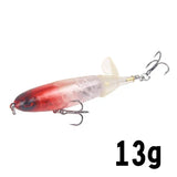1 Pcs 10cm/14cm Topwater Popper Fishing Lure Whopper Artificial Bait Hard Soft Rotating Tail Fishing Tackle Fishing Bait