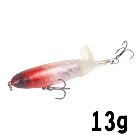 1 Pcs 10cm/14cm Topwater Popper Fishing Lure Whopper Artificial Bait Hard Soft Rotating Tail Fishing Tackle Fishing Bait