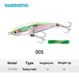 Original SHIMANO XU-T14U Ocea Head Dip 140F Flash Boost - Saltwater Tuna Fishing Lure, 70g Floating Stickbait