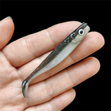 MUKUN 10pcs 60mm 2g Soft Lures Baits Fishing Lure Leurre Shad Double Color Silicone Bait T Tail