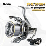 Huidiao Stainless Steel Bearing Spinning Fishing Reel 8000 9000 10000 12000 14000 25KG Powerful Reel Saltwater Fresh Water Drag