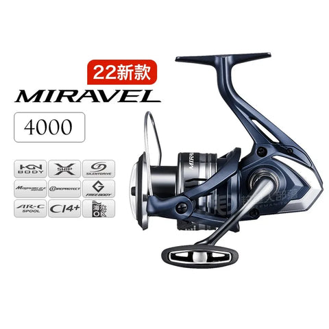 SHIMANO 2022 NEW MIRAVEL 2500 2500S C3000 4000 Spinning Fishing Reel AR-C Spool G-Free HAGANE Body CI4+ Saltwater Fishing Tackle