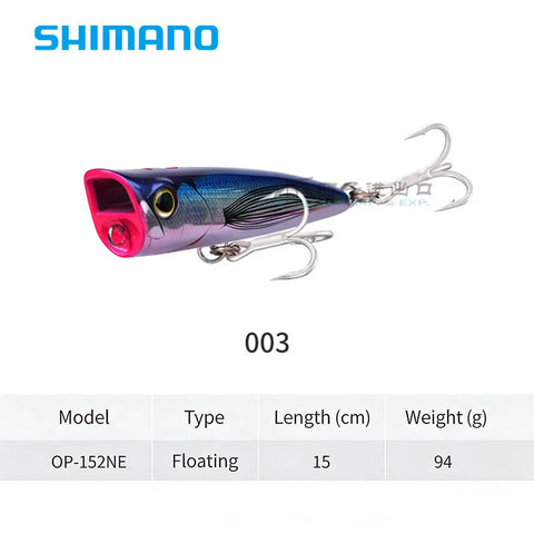 Shimano OP-152NE Popper Lure - 94g 15cm Saltwater Bait, Jet Water Surface Lure for Tuna, Long Cast Fishing Tackle