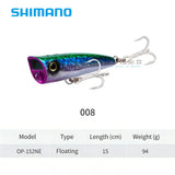 Shimano OP-152NE Popper Lure - 94g 15cm Saltwater Bait, Jet Water Surface Lure for Tuna, Long Cast Fishing Tackle
