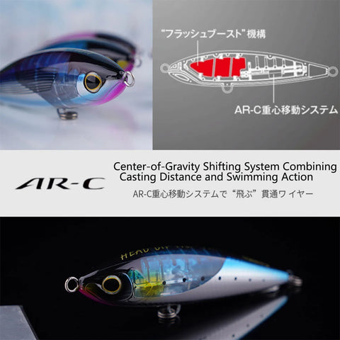 Original SHIMANO XU-T17TE Floating Pencil Lure 175mm 97g AR-C Gravity Shift Flash Boost Saltwater Sea Fishing Bait