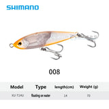 Original SHIMANO XU-T14U Ocea Head Dip 140F Flash Boost - Saltwater Tuna Fishing Lure, 70g Floating Stickbait