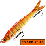 Magnisher 8-Segment Realistic Hard Fishing Lure 13.5cm/10cm Jointed Swimbait Lifelike Action Slow Sink Bait Fresh/Salt Water