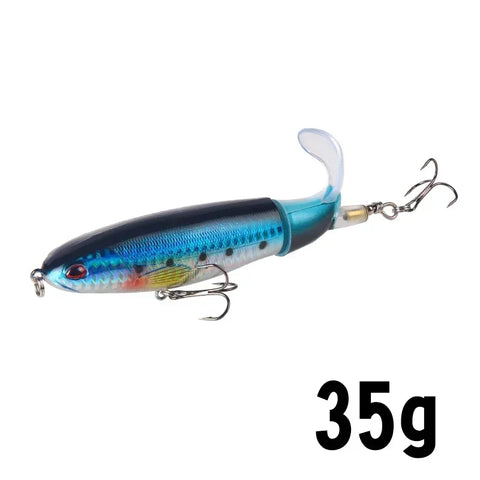 1 Pcs 10cm/14cm Topwater Popper Fishing Lure Whopper Artificial Bait Hard Soft Rotating Tail Fishing Tackle Fishing Bait