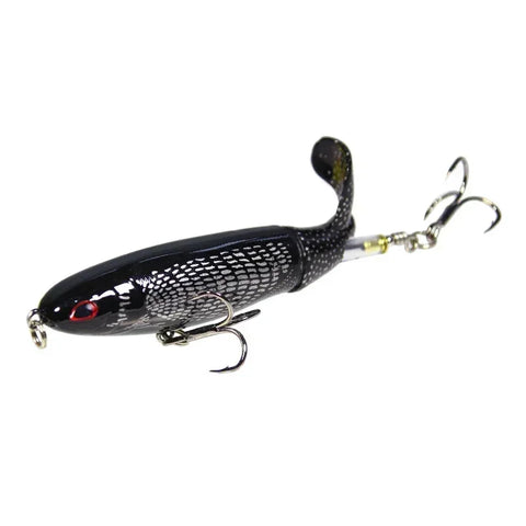 1 Pcs 10cm/14cm Topwater Popper Fishing Lure Whopper Artificial Bait Hard Soft Rotating Tail Fishing Tackle Fishing Bait
