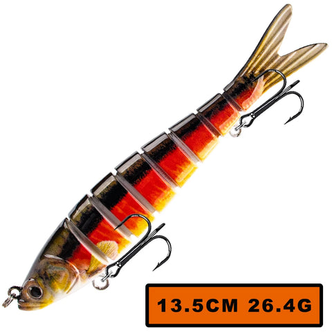Magnisher 8-Segment Realistic Hard Fishing Lure 13.5cm/10cm Jointed Swimbait Lifelike Action Slow Sink Bait Fresh/Salt Water
