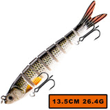 Magnisher 8-Segment Realistic Hard Fishing Lure 13.5cm/10cm Jointed Swimbait Lifelike Action Slow Sink Bait Fresh/Salt Water