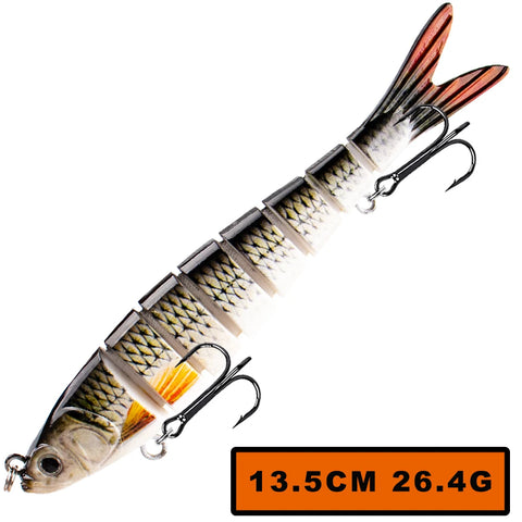 Magnisher 8-Segment Realistic Hard Fishing Lure 13.5cm/10cm Jointed Swimbait Lifelike Action Slow Sink Bait Fresh/Salt Water