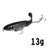 1 Pcs 10cm/14cm Topwater Popper Fishing Lure Whopper Artificial Bait Hard Soft Rotating Tail Fishing Tackle Fishing Bait