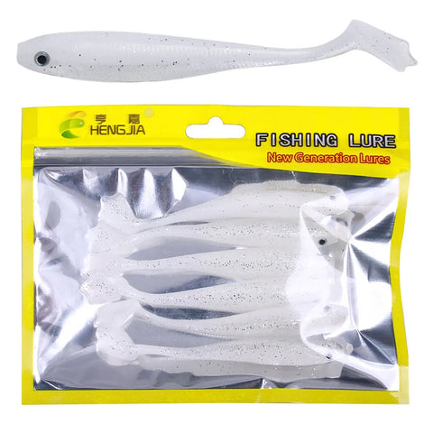 6pcs/bag rubber fish bait 7.5cm/10.5cm fishing rubber pike bait with T tail  Artificial Silicone Wobblers